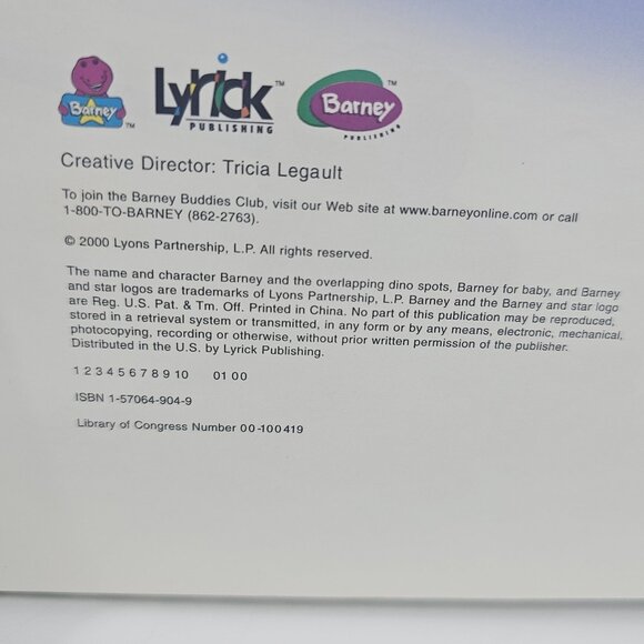 Vintage Love & Lullabies Barney for Baby Book Hardback Songs for the Nursery - Picture 7 of 10